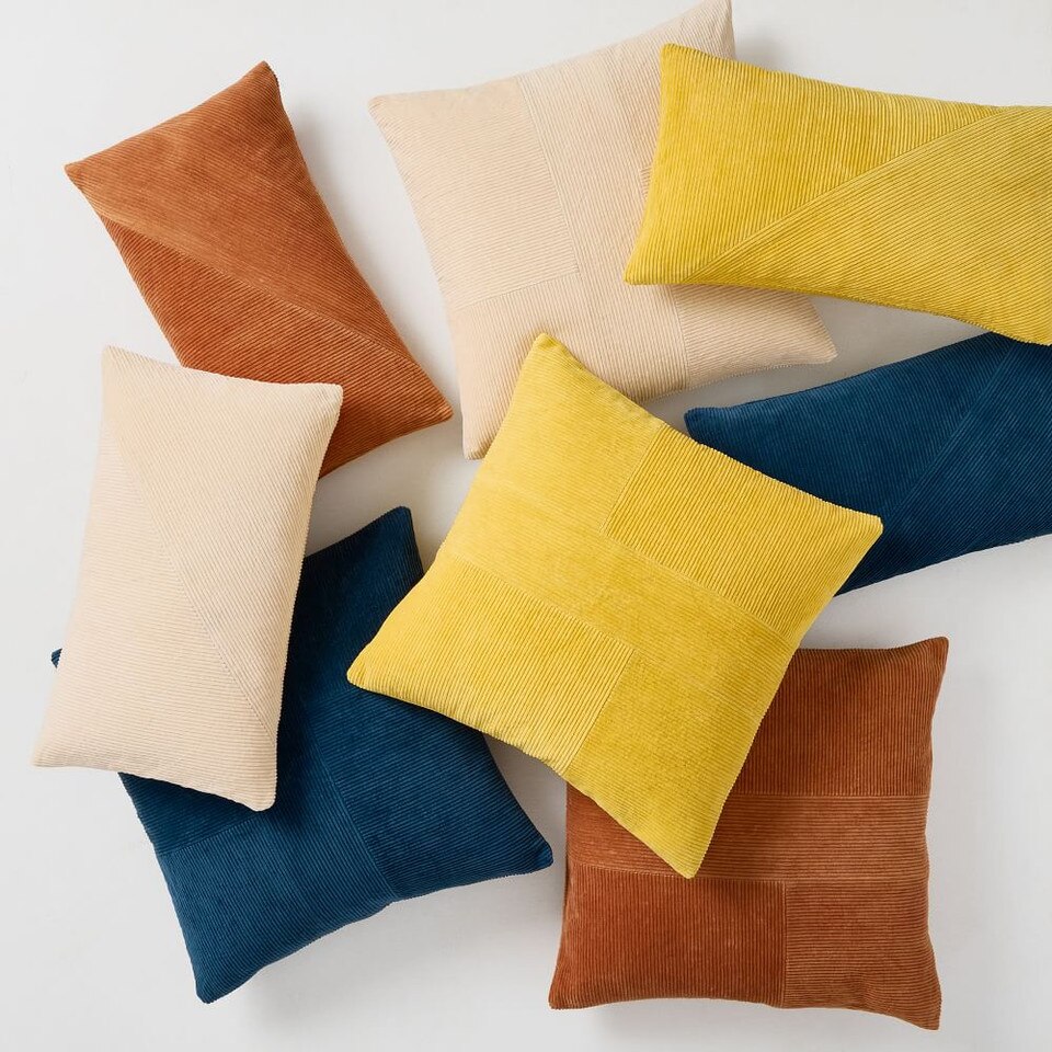 Corduroy Velvet Cushion Cover West Elm UK